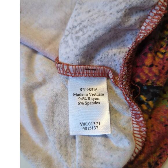 Coldwater Creek 3/4 Sleeve Shirt Rust Brown Black Tie at Waist women's size M - Picture 5 of 7